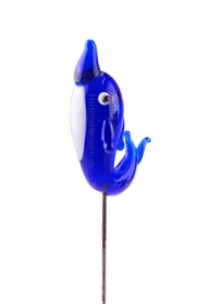 Nipsenåle med glas figur Delfin
